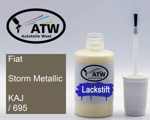 Fiat, Storm Metallic, KAJ / 695: 20ml Lackstift, von ATW Autoteile West.